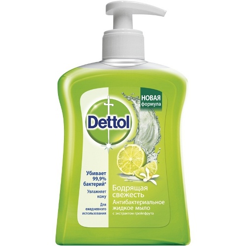 Мыло жидкое для рук "Dettol" (Деттол) Бодрящая свежесть антибактериальное грейпфрут 250мл