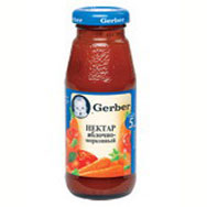Сок детский "Gerber" (Гербер) яблоко-морковь 175г ст.бутылка Польша