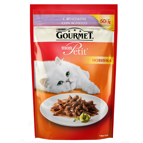 Корм для кошек "Gourmet" (Гурме) Mon Petit ягненок 50г