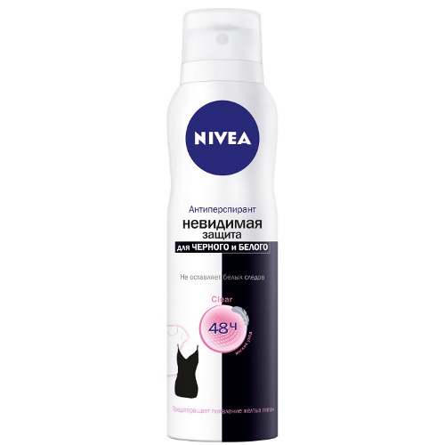 Дезодорант-антиперспирант "Nivea" (Нивея) невидимая защита для черного и белого Clear 150мл спрей