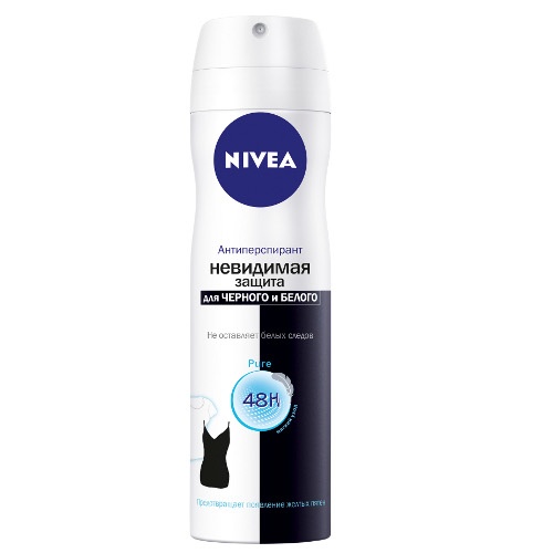 Дезодорант-антиперспирант "Nivea" (Нивея) невидимая защита для черного и белого Pure 150мл спрей