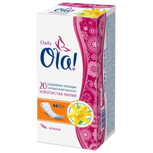 Прокладки ежедневные "Ola" (Ола) Daily Золотистая лилия 20шт