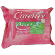 Салфетки влажные "Carefree" (Кэфри) с алоэ для интимной гигиены 20шт в/у Италия