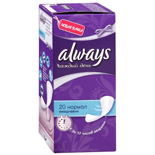Прокладки ежедневные "Always" (Олвейс) Normal 20шт коробка