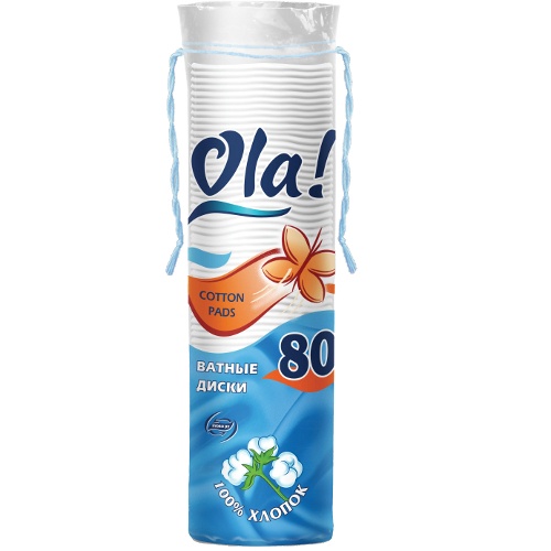 Ватные диски "Ola" (Ола) 80шт пакет