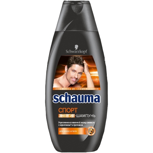 Шампунь "Schauma" (Шаума) мужской для волос и тела спорт 380мл