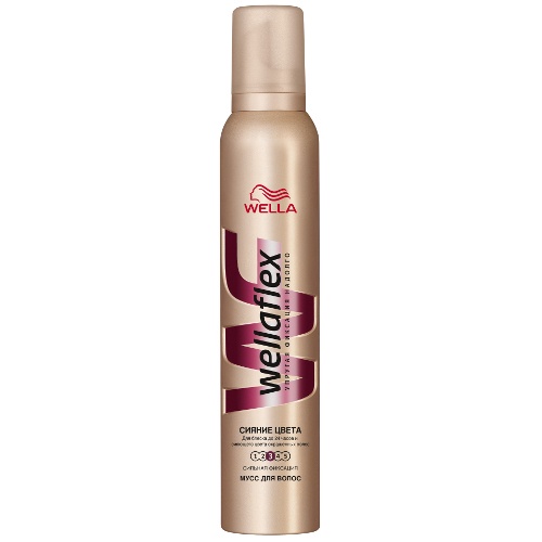 Мусс для волос "Wellaflex" (Веллафлекс) Сияние цвета сильная фиксация 200мл