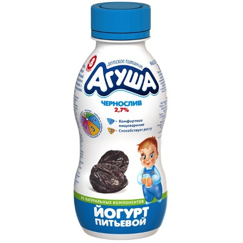 Йогурт детский питьевой "Агуша" чернослив 2