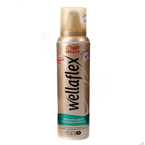Пена для укладки волос "Wellaflex" (Веллафлекс) блеск и объем суперсильной фиксации 200мл