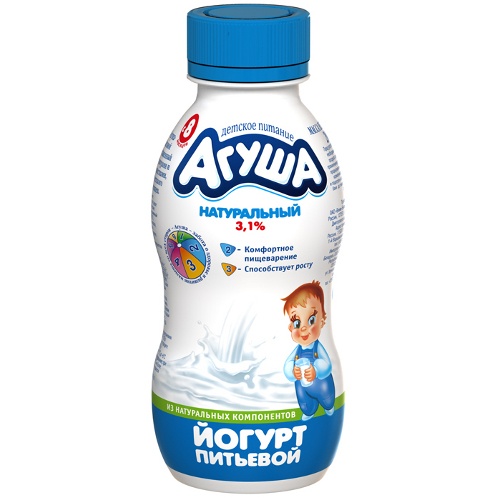 Йогурт детский питьевой "Агуша" натуральный 3