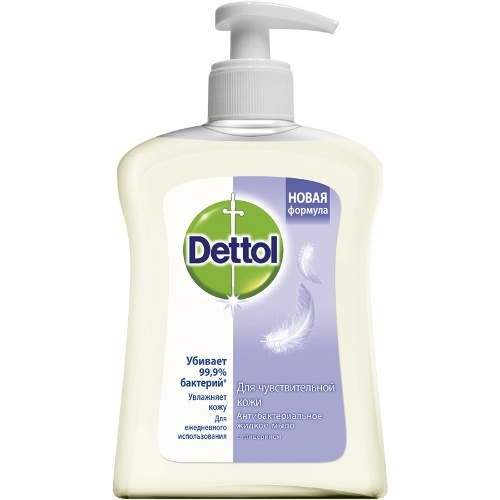 Мыло жидкое для рук "Dettol" (Деттол) Для чувствительной кожи антибактериальное с глицерином 250мл