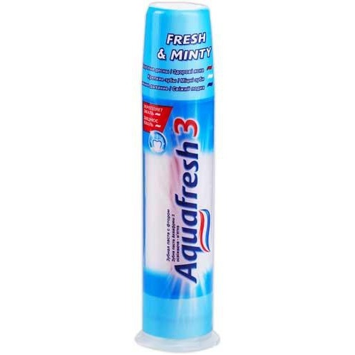 Зубная паста "Aquafresh" (Аквафреш) освежающе-мятная синяя 100мл помпа
