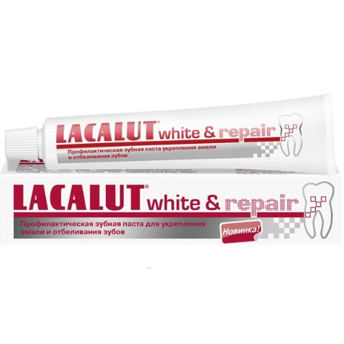 Зубная паста "Lacalut" (Лакалют) White&Repair для укрепления эмали и отбеливания 50мл
