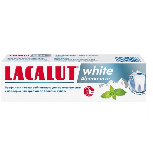 Зубная паста "Lacalut" (Лакалют) White Alpenminze Альпийская мята 75мл
