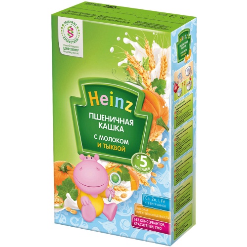 Каша детская "Heinz" (Хайнц) молочная пшеничная с тыквой 250г сухая смесь