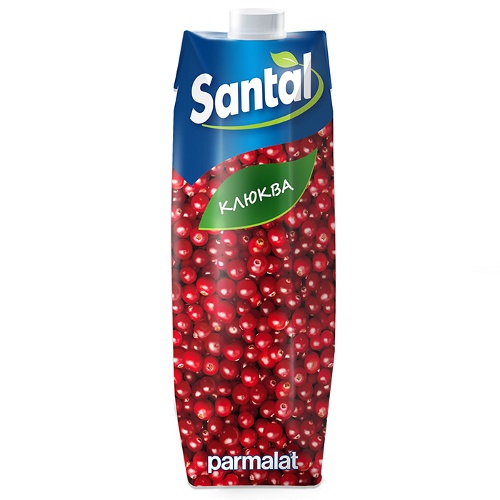 Напиток сокосодержащий "Santal" (Сантал) Red Line клюква 1л пакет