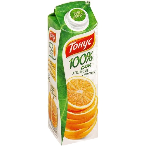 Сок "Тонус" 100% апельсин c мякотью для детского питания 0