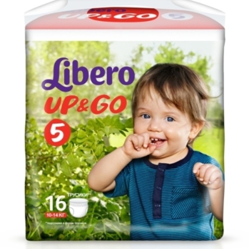 Подгузники-трусики "Libero" (Либеро) Up&Go 10-14кг 16шт для мальчиков