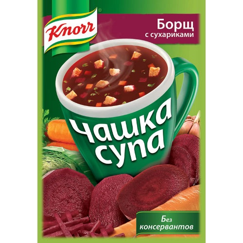 Чашка супа "Knorr" (Кнорр) Борщ с сухариками 15г