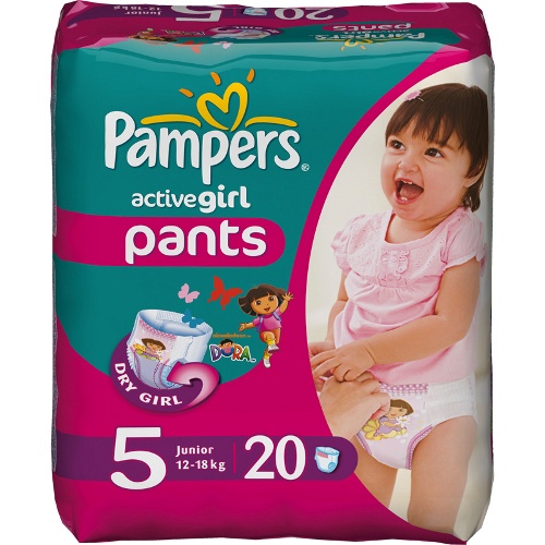Подгузники-трусики "Pampers Active Girl" (Памперс Актив Герл) Junior 12-18кг 20шт стандарт.упаковка