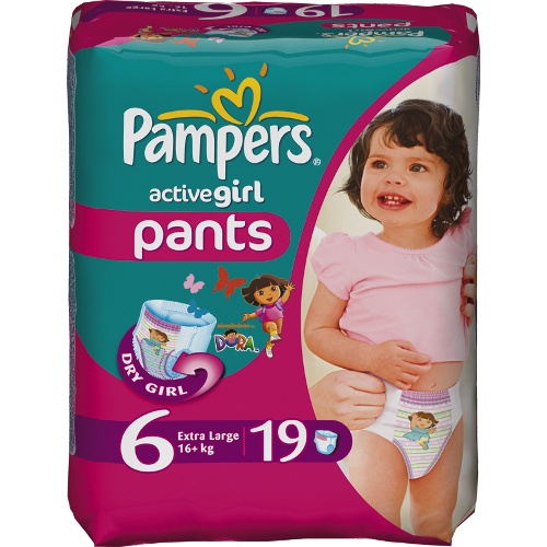 Подгузники-трусики "Pampers Active Girl" (Памперс Актив Герл) Large 16+кг 19шт стандарт.упаковка
