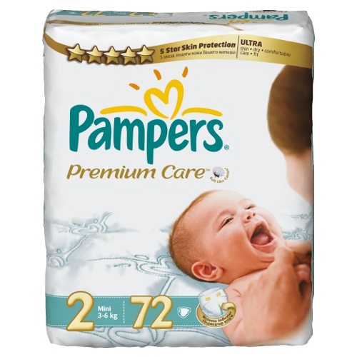 Подгузники "Pampers Premium Care" (Памперс Премиум Кеа) Mini 3-6кг 72шт