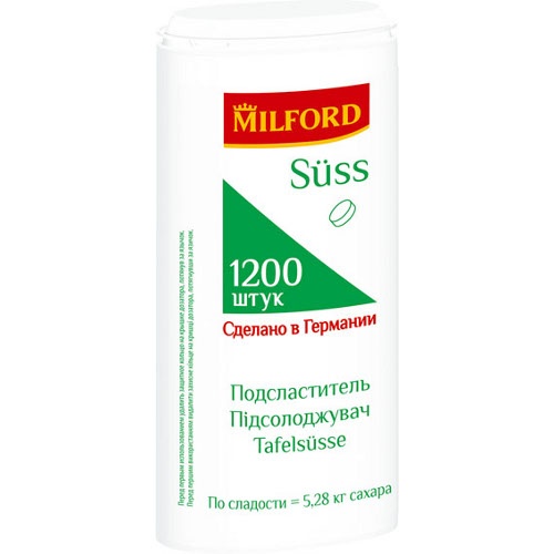 Заменитель сахара "Milford" (Милфорд) 1200шт 72г Германия