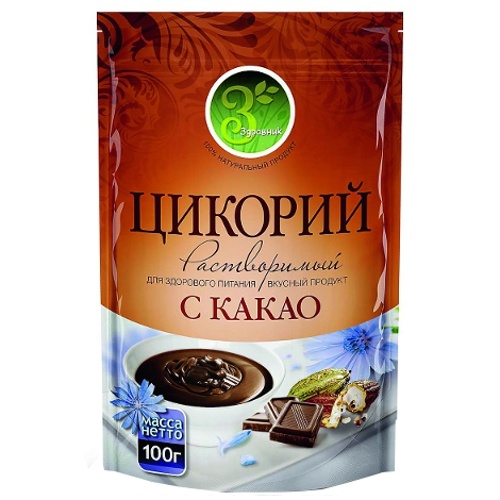 Цикорий "Здравник" растворимый с какао и фруктозой 100г пакет