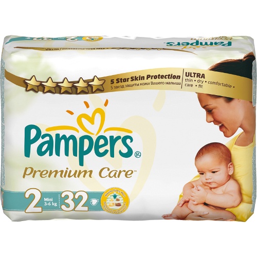 Подгузники "Pampers Premium Care" (Памперс Премиум Кеа) Mini 3-6кг 32шт