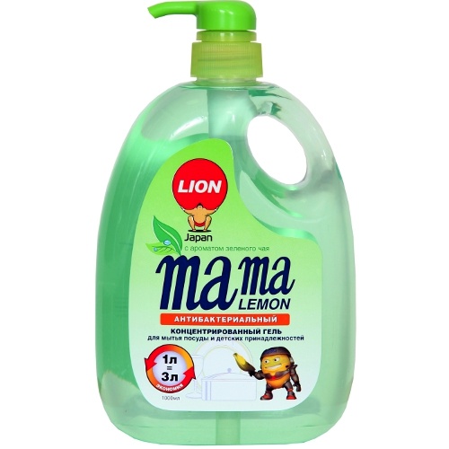 Гель для мытья детской посуды и принадлежностей "Mama Lemon" (Мама Лемон) зеленый чай 1
