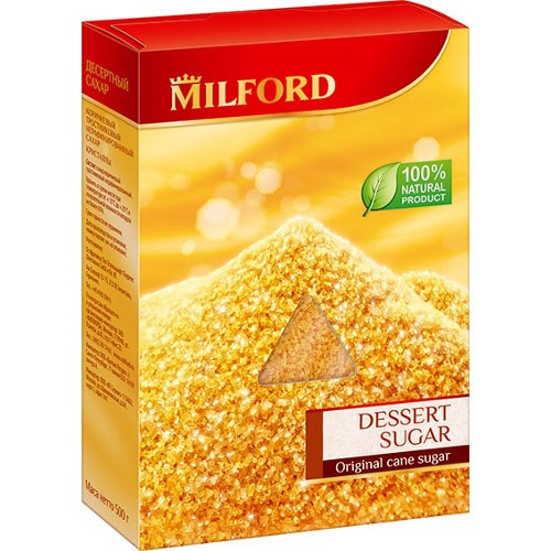 Сахар тростниковый "Milford" (Милфорд) десертный коричневый 500г карт/уп