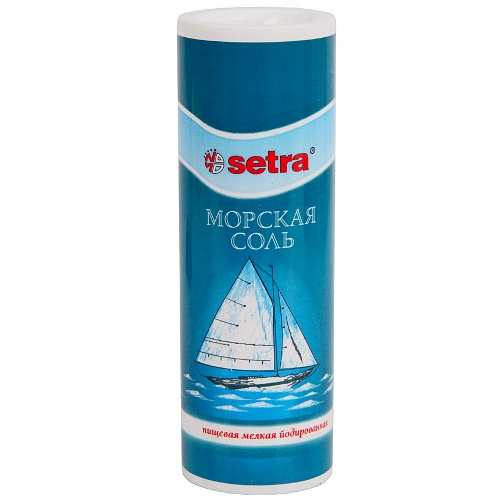 Соль пищевая "Setra" (Сетра) морская йодированная мелкая 250г в солонке Словения