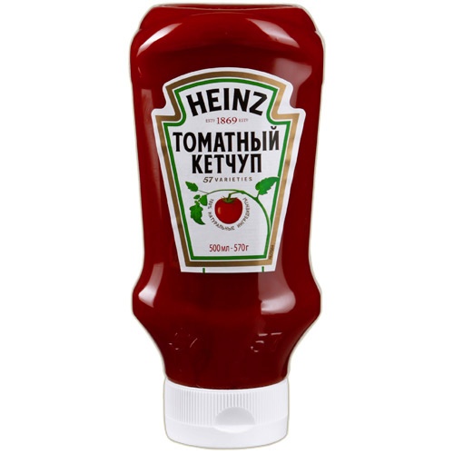 Кетчуп "Heinz" (Хайнц) томатный 570г пл.бутылка (перевертыш)