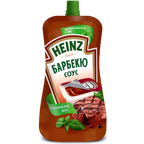 Соус "Heinz" (Хайнц) томатный барбекю 230г дой-пак