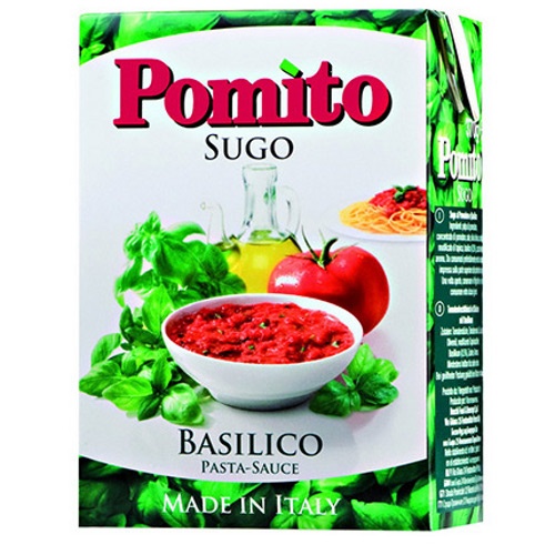 Соус "Pomito" (Помито) Basilico для спагетти томатный с базиликом 370г тетра пак