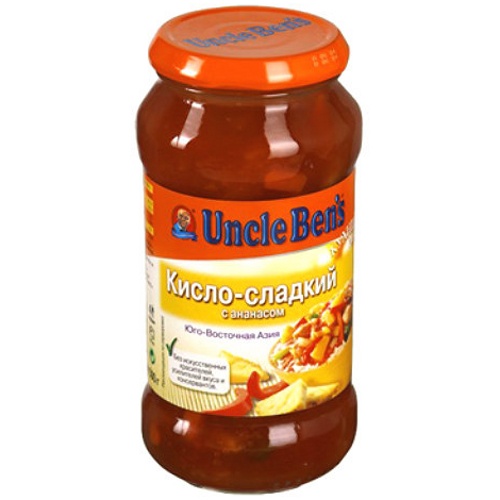 Соус "Uncle Ben's" (Анкл Бенс) Кухни мира Юго-восточная Азия кисло-сладкий с ананасом 500г ст.банка