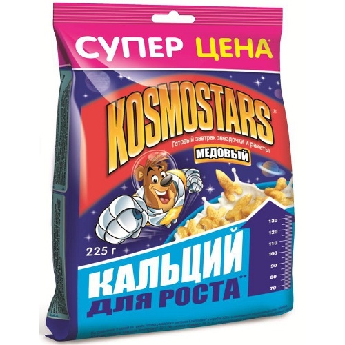 Готовый завтрак "Kosmostars" (Космостарс) медовый 225гр пакет