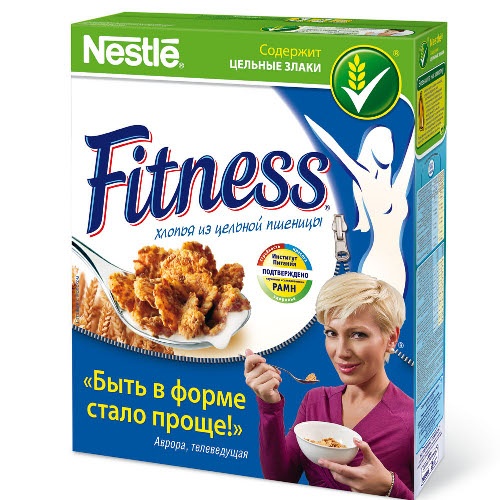 Готовый завтрак "Nestle Fitness" (Нестле Фитнес) пшеничные хлопья с минералами и витаминами 250г