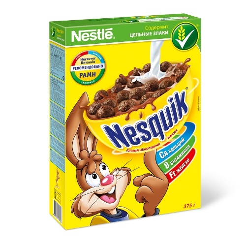Готовый завтрак "Nestle Nesquik" (Нестле Несквик) шарики с шоколадом 375г