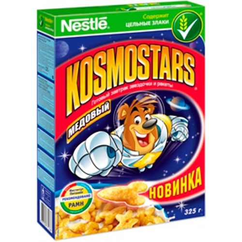 Готовый завтрак "Nestle Kosmostars" (Нестле Космостарс) медовые звездочки 325г