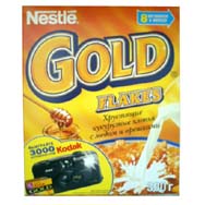 Готовый завтрак "Nestle Gold Flakes" (Нестле Голд Флекс) кукурузные хлопья с медом и орешками 300г