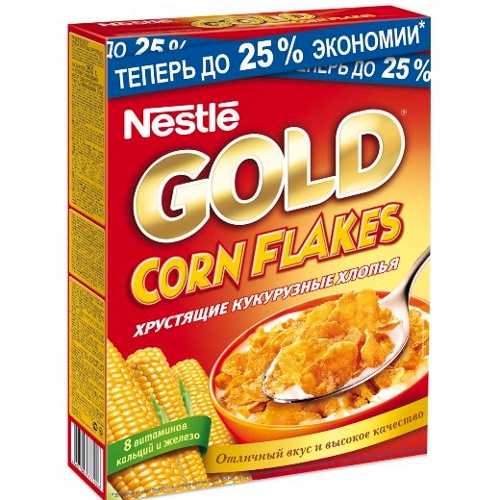 Готовый завтрак "Nestle Gold Flakes" (Нестле Голд Флекс) кукурузные хлопья 300г