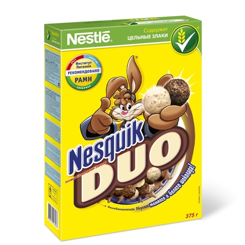 Готовый завтрак "Nestle Nesquik" (Нестле Несквик) шоколадный DUO 375г