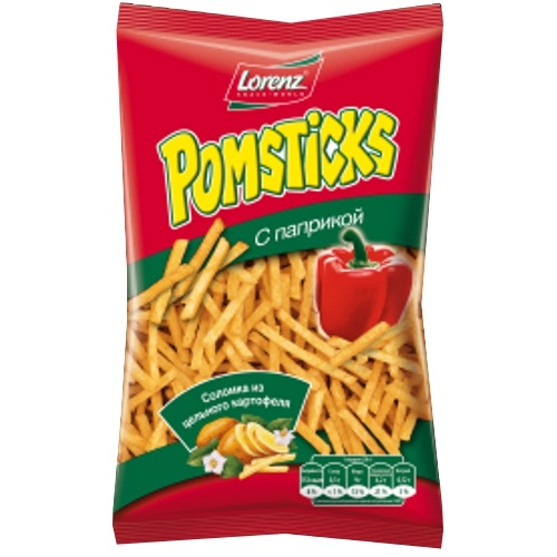 Чипсы "Lorenz" (Лоренц) Pomsticks картофельная соломка с паприкой 100г