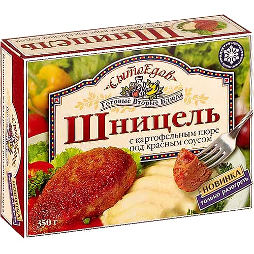 Шницель с картофельным пюре "СытоЕдов" 350г замороженное блюдо