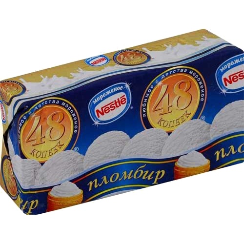Мороженое "Nestle" (Нестле) 48-копеек пломбир ванильный 420мл