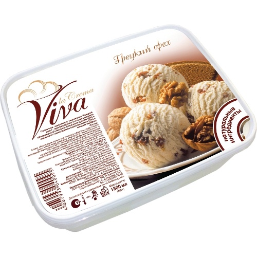 Мороженое "Viva la Crema" (Вива Ля Крема) грецкий орех 1300мл пл.коробка Германия