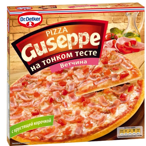 Пицца "Guseppe" (Джузеппе) ветчина на тонком тесте 320г Dr.Oetker