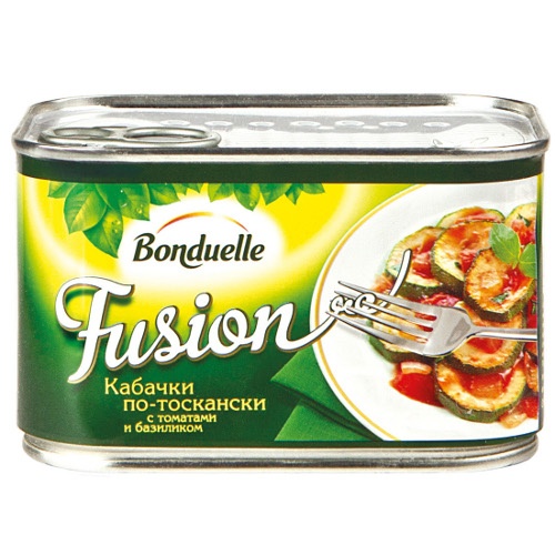 Кабачки "Bonduelle" (Бондюэль) Fusion по-тоскански с томатами и базиликом 375г ж/б
