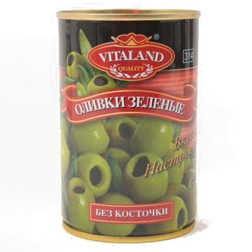 Оливки "Vitaland" (Виталанд) без косточек 314мл ж/б